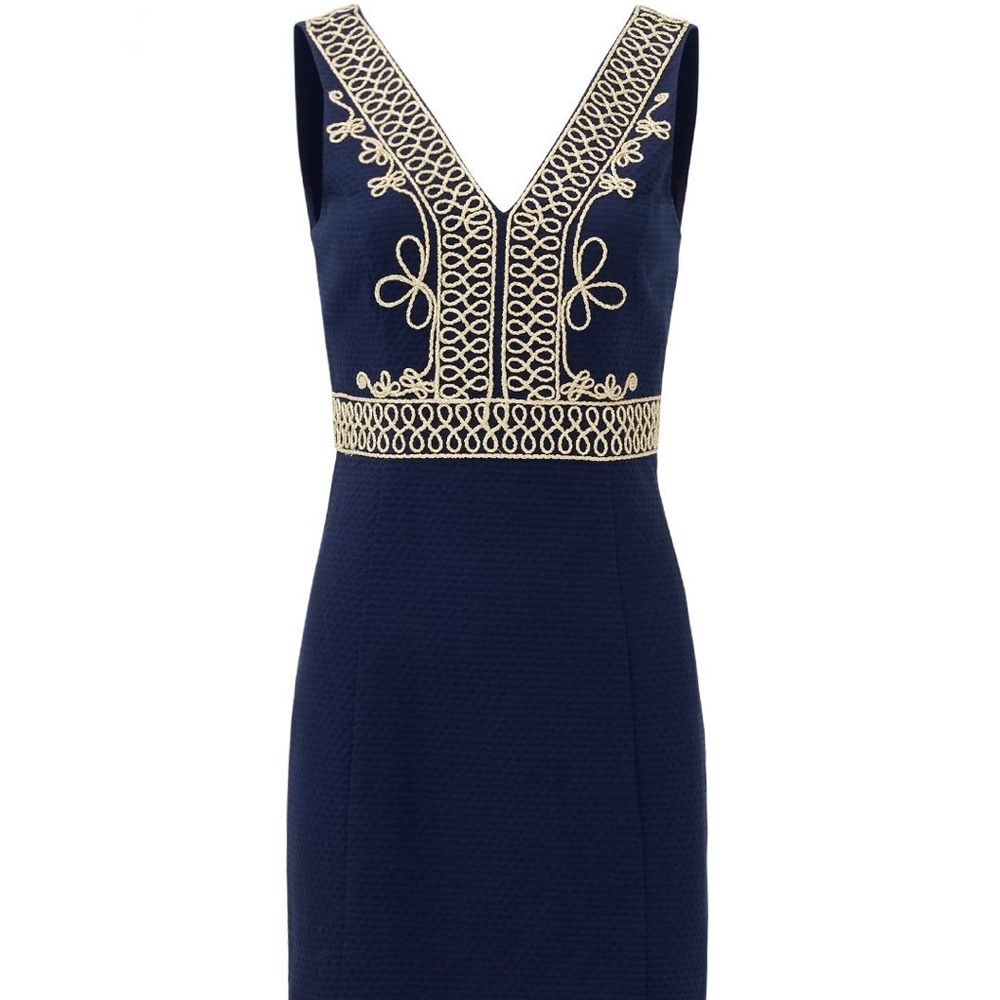 Size 4 navy and gold